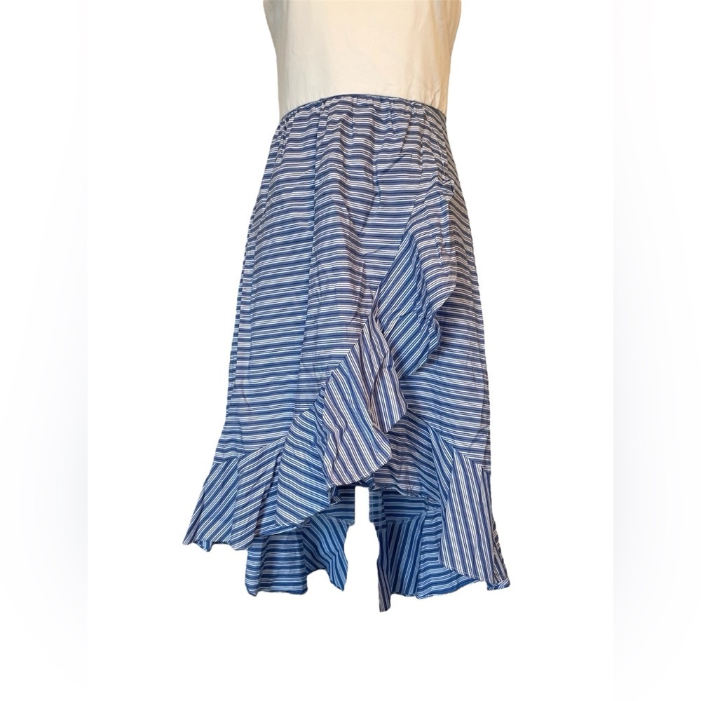 Vince Camuto Cream & Blue Striped Midi Dress - Picture 5 of 14